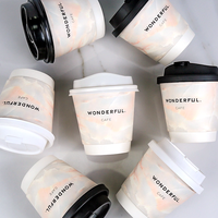 Gobelet à café blanc à emporter Newsense avec logo personnalisé, double paroi, en papier kraft recyclé, 16 oz, avec couvercle ondulé, écologique et biodégradable