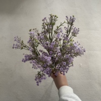Premium sangat terjangkau untuk buket pernikahan dan romantis dekorasi rumah 7 garpu buatan Baby's Breath tanaman hijau bunga