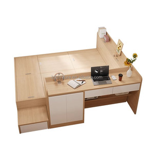 Economical Durable Light Wood Tatami Bed <b>with</b> Integrated <b>Desk</b> Storage Drawers Modern Bedroom Furniture For Studio Apartment - Product Image 2