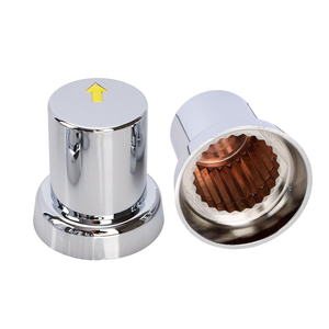 BS-NK1045 <span class=keywords><strong>Cache</strong></span>-écrou de roue de 33 mm en ABS chromé <span class=keywords><strong>jaune</strong></span> avec indicateur de flèche pour semi-remorque, remorque ou <span class=keywords><strong>camion</strong></span> lourd, style chapeau haut - Product Image 1