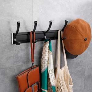 Aluminum Wall-Mounted <b>Towel</b> Clothes <b>Hook</b> Hanger with 5 <b>Hooks</b> Eco-Friendly Multifunction Design for Efficient Space Utilization - Product Image 1
