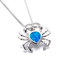 Vente en gros de pendentif crabe pieuvre pingouin plaqué rhodium en argent avec collier chaîne à maillons bijoux en alliage mignon pour cadeau ou fête