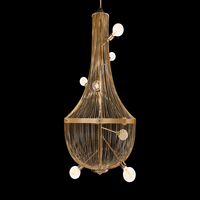 Moderne Simple Fer Or Lustre luxe Lustre Lumières hauts plafonds Lampes pour Restaurant Escalier Salon Décoratif