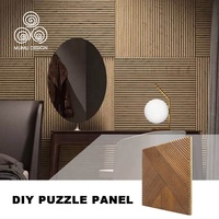 Panel Decorativo 3D MUMU, Estilo Madera Natural, para Decoración de Fachadas, Paneles de Pared con Diseño de Rejilla para Sala de Estar