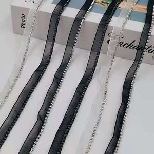 Vải Gạc Tuyết Bán Trực Tiếp Từ Nhà Máy LS617 Với Dây Xích Kim Cương Giả Ren Cho Túi Đội Đầu Phụ Kiện Quần Áo Tự Làm - Product Image 1