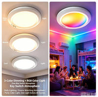 Plafonnier magnétique sans fil rechargeable à détecteur de mouvement avec télécommande, 3 températures de couleur/RGB, luminosité réglable pour couloir