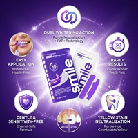 Bandes blanchissantes violettes pour les dents PAP, patchs neutralisants violets, respectueux de l'émail, protection des gencives, soin buccal, kit de 14 paires pour usage domestique