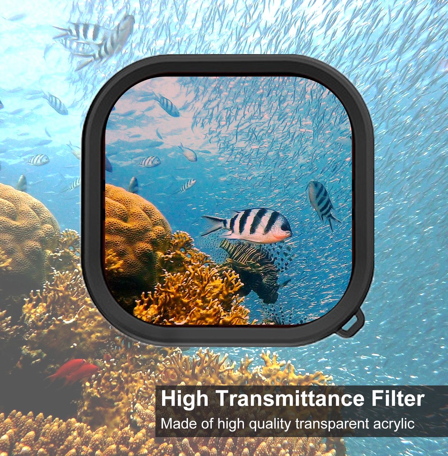 HONGDAK Underwater Waterproof Housing Protective Red Pink Purple Nd Camera Len Filter for gopro Action Camera Hero-4