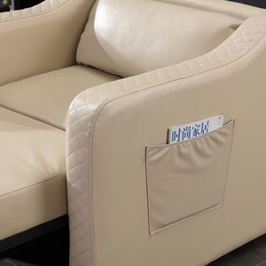 Hospital Companion <b>Bed</b> Genuine <b>Leather</b> Recliner With Wheels <b>Storage</b> Pocket For Adults And Elderly - Product Image 4