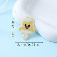 Patchs brodés en forme de crème glacée de dessin animé, thermocollants ou à coudre, adaptés aux accessoires vestimentaires DIY tels que vêtements, sacs et chapeaux