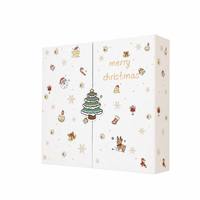 Leabon Adventskalender Geschenkbox mit 24 Schubladen, Aquarell-Design, Frohe Weihnachten, Creme-Stil, Countdown-Verpackung, Großhandel ab Werk