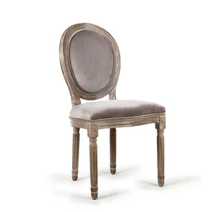Meubles en bois de Style américain, tissu de velours rembourré, chaise de salle à manger à dos touffeté, chaises de salle à manger antiques