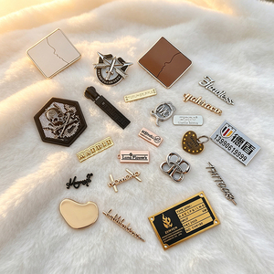 Metal <b>Name</b> <b>Plate</b> Zinc Alloy Matte Laser Cut Eco-Friendly for Jeans Sweater Stock ODM for Clothing Sample Available for Brand - Product Image 1