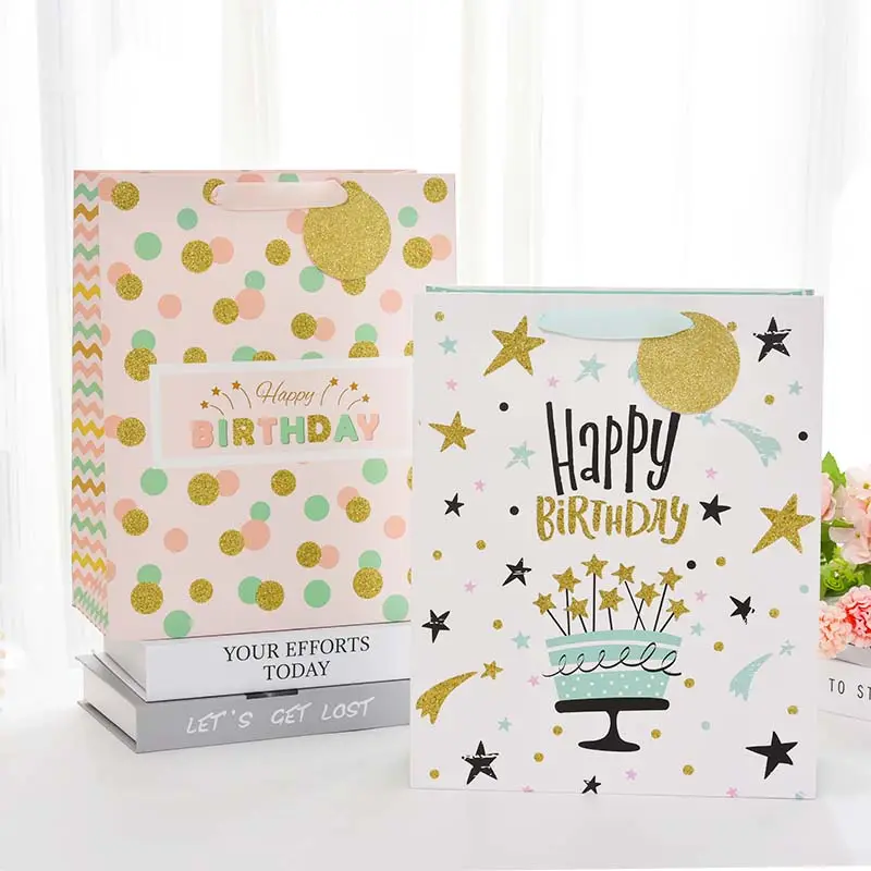 Großhandel Luxus Euro Eurotote Shopping Verpackung Geburtstags feier Geschenk Papiertüten mit Heiß prägung