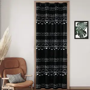 Gaya Boho Desain Blackout Terisolasi Tirai Pintu Termal, Dekoratif Suku Modern Boho Tirai Lemari untuk Lorong Hidup