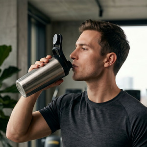 Bouteille <span class=keywords><strong>shaker</strong></span> isotherme classique en acier inoxydable 304 de 25 oz avec logo personnalisé, poignée de transport portable, pour protéines et sport - Product Image 6