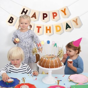 Großhandel Umweltfreundliche Filzgirlande für Jungen- und Mädchenpartys, Einfach zu Hängende Dekoration für Fenster, Tür, Kaminsims, Alles Gute zum Geburtstag - Product Image 3