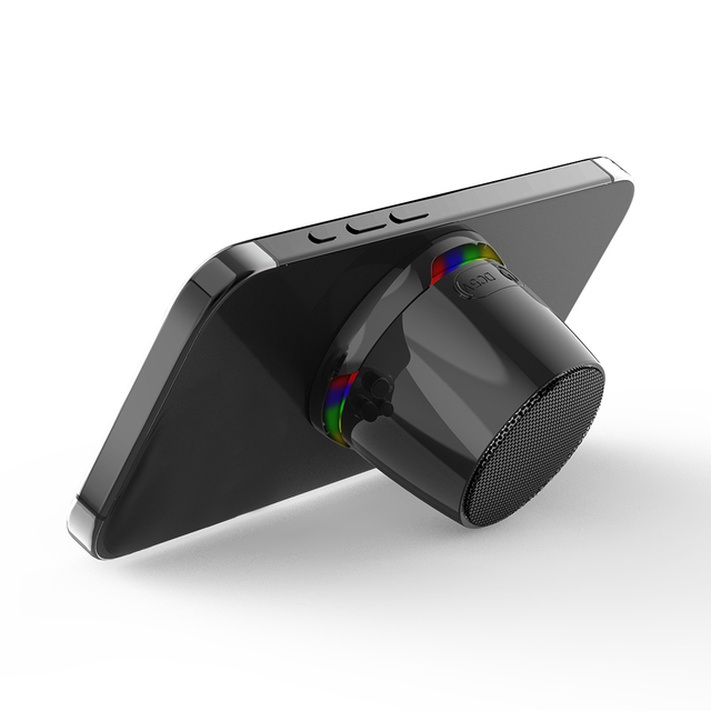 Strong Magnetic Phone Mini Bluetooth Speaker RGB LED Light Battery Operated Display Screen 5W for Outdoor Party Custom Logo