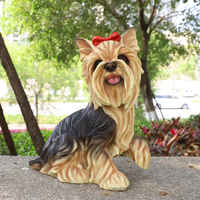 Sculpture de chien de jardin extérieur statues de chien en résine réalistes grandeur nature figurine de yorkshire terrier