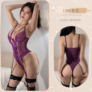 Lencería Sexy para Mujer, Pijama de Encaje Transparente, Camisón de Una Pieza, No es Necesario Quitarlo, Lencería de Seda Negra - Product Image 6