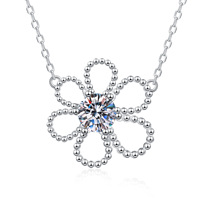 Joyería fina S925 plata esterlina Vvs 1 quilate moissanita diseño de moda diamante colgante collar joyería nupcial regalo