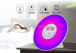 Réveil numérique de table à 7 couleurs Réveil lumineux Aide au sommeil, Simulation du lever et du coucher du soleil, Radio FM à 6 sons naturels - Product Image 3