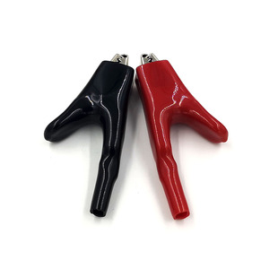 Профессиональные зажимы под крокодиловую кожу с зажимом для батареи, красные и черные зажимы под крокодиловую кожу с изолированными сапогами из ПВХ