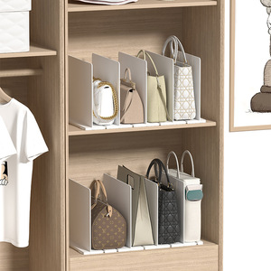 First Choice <b>Wardrobe</b> Divider <b>Plastic</b> Storage Rack 5 Layers Standing Type For Bag Organization Home Use - Product Image 1
