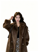 Nouveau Manteau en Fausse Fourrure Haut de Gamme 2026, Manteau en Fourrure de Vison Écologique, Manteau en Fourrure, Style Ample et Allongé, Manteau Pull pour Femme