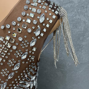 Tissu extensible strass translucide Sexy Robe <span class=keywords><strong>2022</strong></span> haute qualité élégante femmes robes <span class=keywords><strong>de</strong></span> soirée Robe <span class=keywords><strong>de</strong></span> soirée <span class=keywords><strong>tenue</strong></span> Robe - Product Image 5