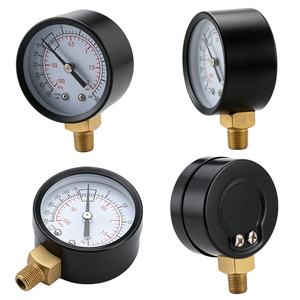 Manomètre de pression sous vide ZX-2-1 -30 InHg/0-30 <span class=keywords><strong>PSI</strong></span>, double échelle, raccord inférieur 1/4 NPT, boîtier en acier noir, connecteur en laiton - Product Image 2
