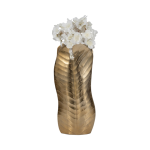 Vaso in metallo con foglie, design scultoreo, decorazione moderna per soggiorno e camera da letto - Product Image 2
