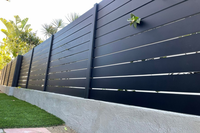 Panneaux de clôture horizontaux en aluminium noir avec systèmes de surface revêtus de poudre résistants à la corrosion