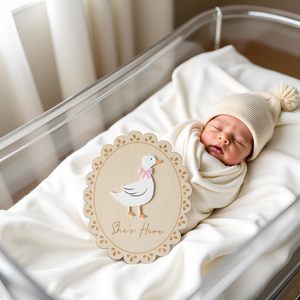 Uionen Plaque personnalisée en bois « Hello World » pour annonce de naissance, souvenir de naissance pour bébé fille ou garçon, cadeau commémoratif - Product Image 1