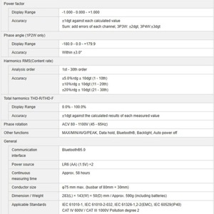 Medidor de Potencia de Pinza Kyoritsu 2060BT True RMS con Pantalla Digital de Bolsillo - Product Image 3