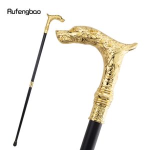 Canne de marche en acier au carbone avec tête de dragon dorée, style léopard, accessoire de mode pour gentleman - Product Image 1