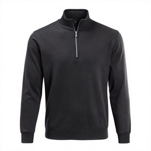 Sweat-shirt à fermeture éclair 1/4 en mélange de polycoton pour hommes, broderie personnalisée, vêtements de sport et de golf en gros - Product Image 2