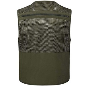 Venta al por mayor de encargo de gran tamaño de los hombres reportero fotógrafo pesca Muti bolsillo de carga Chaleco de malla - Product Image 6