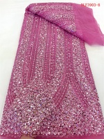 Tube de luxe de haute qualité perlé avec paillettes dentelle tissu élégant Sexy robe de mariée brillant broderie perlée dentelle tissu