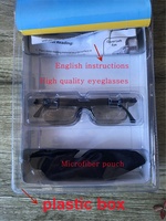 LiEr Nouveauté Promotionnelle Lunettes de vue ajustables pour myopie et presbytie -6D à +3D avec verres en PC, monture noire, boîte en PVC