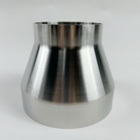 Réducteur concentrique forgé en acier inoxydable sanitaire 304 316L à trois colliers ISO DIN, surface lisse, qualité alimentaire, pour raccordement de tuyaux