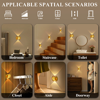 Applique Murale LED Nordique Moderne Sans Fil à Détecteur de Mouvement Magnétique USB Rechargeable Lumière Créative pour Décoration Intérieure Intelligente Chevet Escalier