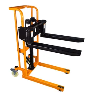 Penjualan terlaris disesuaikan 400kg ringan penumpuk hidrolik tangan Portable Manual Stacker Forklift untuk bahan