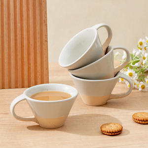 Tazas de cerámica Morandi personalizadas, tazas de café de cerámica blanca rugosa con logotipo para regalo y uso diario - Product Image 4