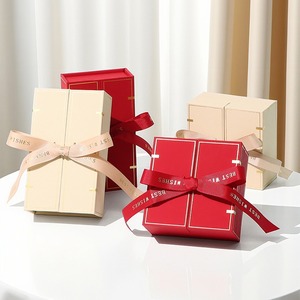 Caja de joyería de doble puerta con doble cinta personalizada, caja de embalaje universal para anillos, collares y pendientes. - Product Image 4