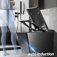 Bidet électrique sans réservoir siège chauffant couleur noire cuvette de toilette intelligente en céramique montée au sol salle de bain WC intelligent