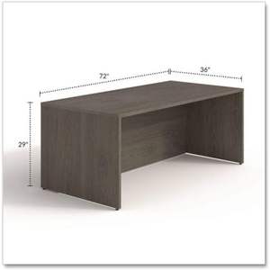 Alera AE1NNN-TDM3672 Coque de bureau série Seville 72 pouces. X 36 pouces X 29 In. Bureau d'ordinateur élégant en noyer - Product Image 2