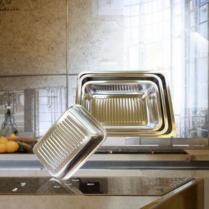 Plaque de cuisson professionnelle en acier inoxydable écologique de 0,5 mm d'épaisseur, qualité commerciale, résistante aux déformations, pour biscuits et gâteaux, usage intensif - Product Image 3