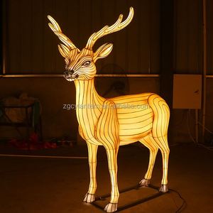 Lanterne en soie traditionnelle chinoise Chuangying pour le Festival des Animaux de Noël, avec LED lumineuses et structure en acier résistant à la corrosion - Product Image 2