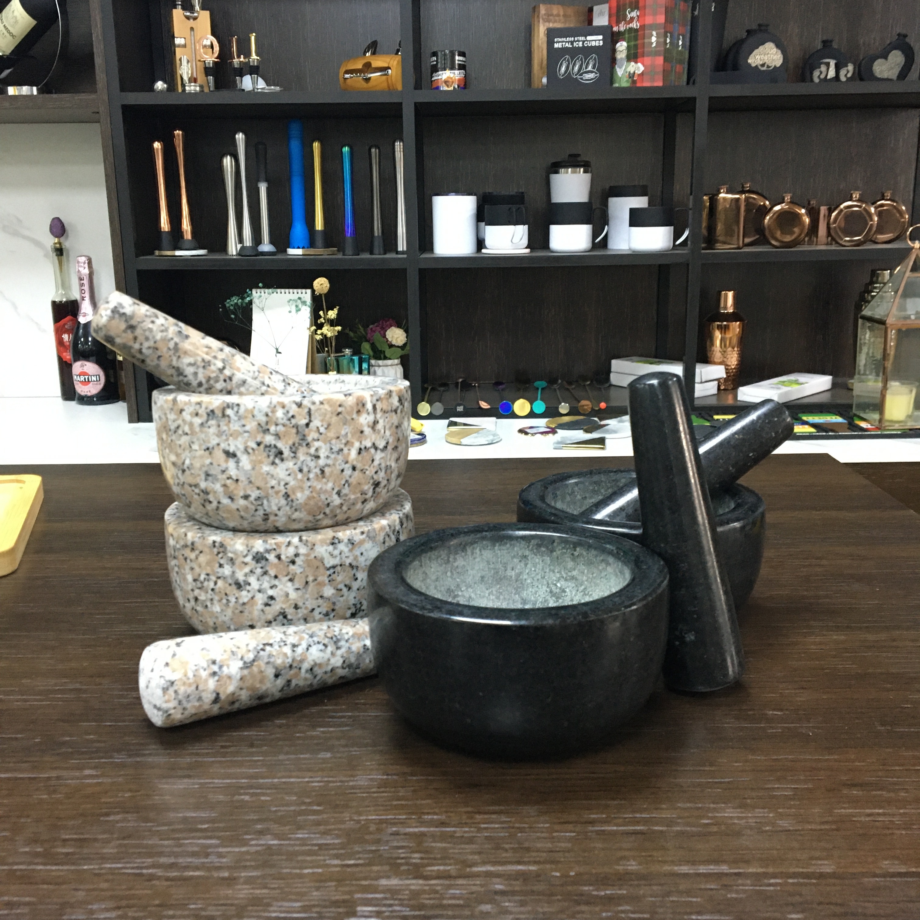 Ступка и пестик 1 комплект, гранитный пестик и Ступка